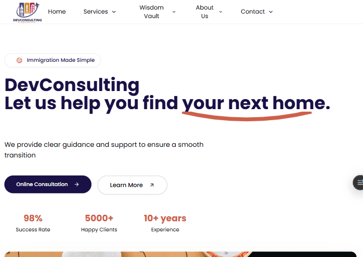 Consulting Services website project by GetProDevs